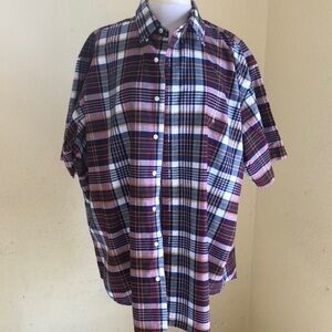 Ralph Lauren Men’s Plaid Shortsleeved Button Down Casual Shirt, Size 2XB/2TG
